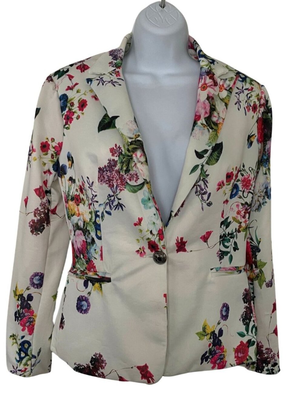 Beulah Floral One Button Blazer Jacket Sz S/M Party Summer Preppy